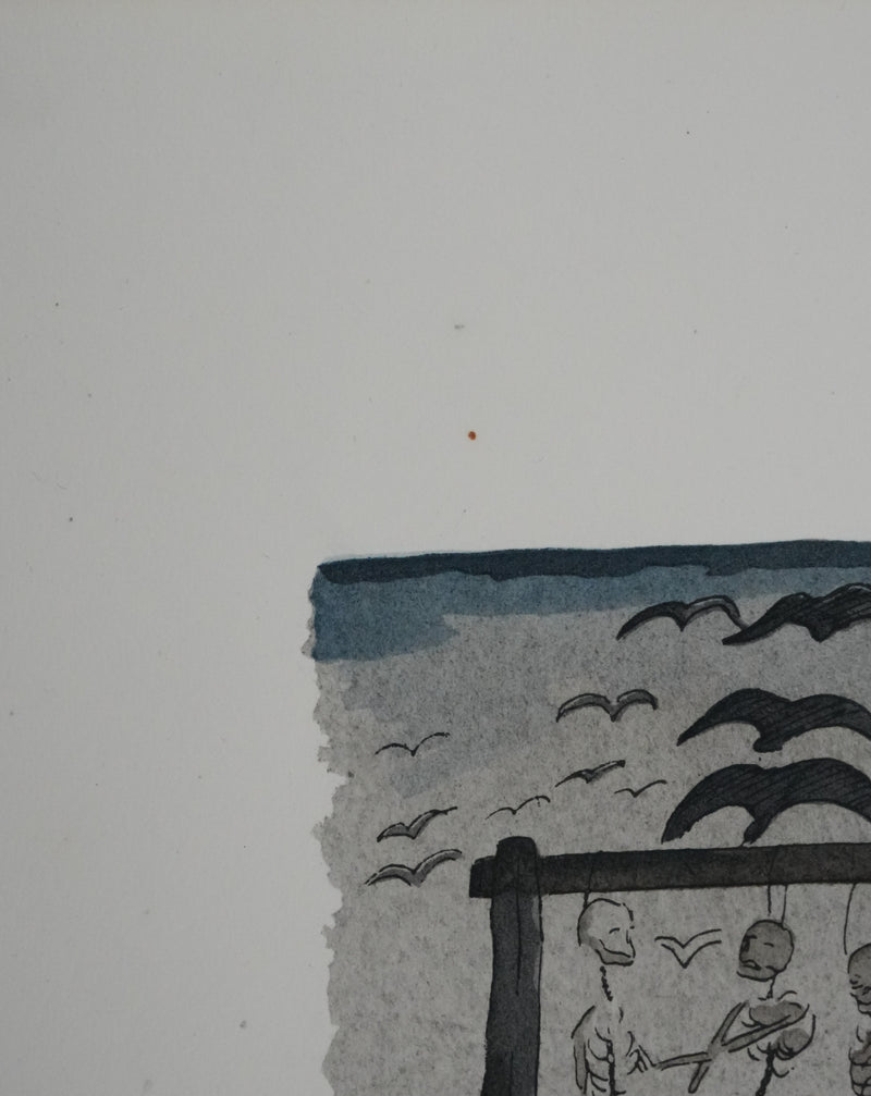 Adolphe FEDER : Bal des pendus, Lithographie originale signée