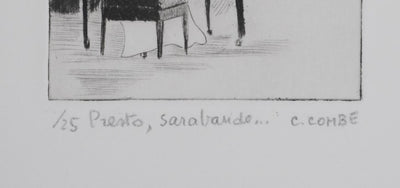 Camille COMBE : Presto et Sarabande, Gravure originale signée