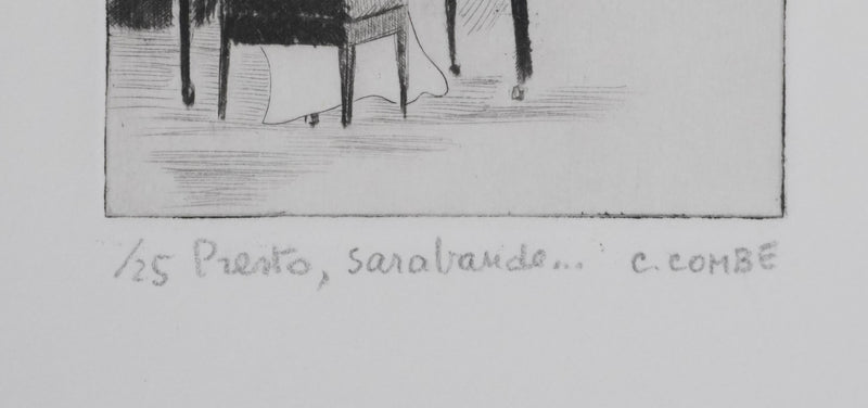 Camille COMBE : Presto et Sarabande, Gravure originale signée