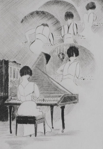 Camille COMBE : Presto et Sarabande, Gravure originale signée