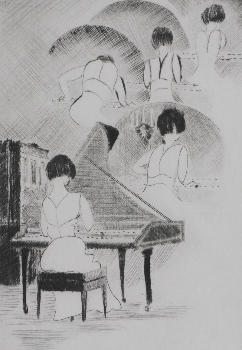 Camille COMBE : Presto et Sarabande, Gravure originale signée