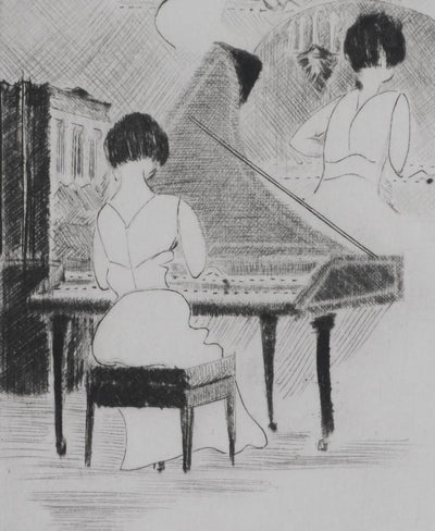 Camille COMBE : Presto et Sarabande, Gravure originale signée