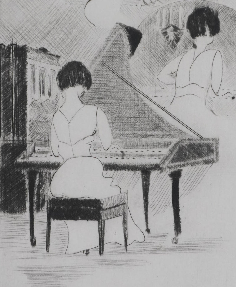 Camille COMBE : Presto et Sarabande, Gravure originale signée