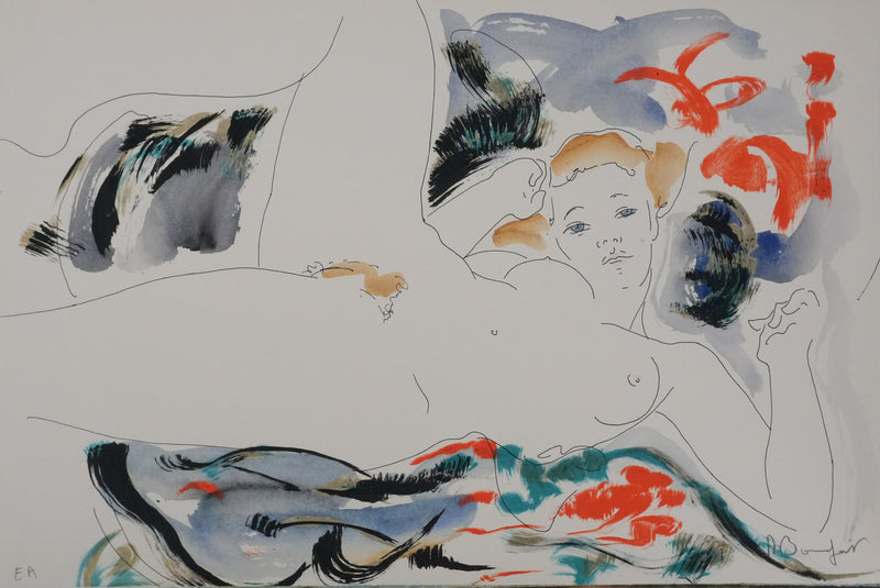 Alain BONNEFOIT : Nu dynamique, Lithographie originale signée