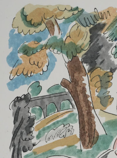 Adolphe FEDER : Sieste sous l'arbre, Lithographie originale signée