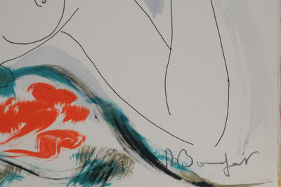 Alain BONNEFOIT : Nu dynamique, Lithographie originale signée