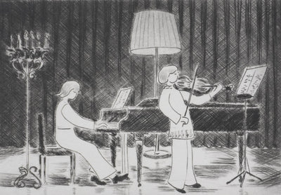 Camille COMBE : Nous serons musiciens, Gravure originale signée