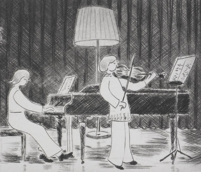 Camille COMBE : Nous serons musiciens, Gravure originale signée