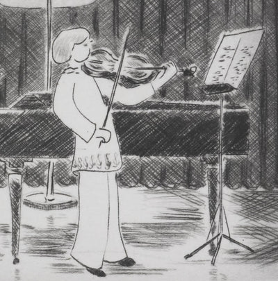 Camille COMBE : Nous serons musiciens, Gravure originale signée
