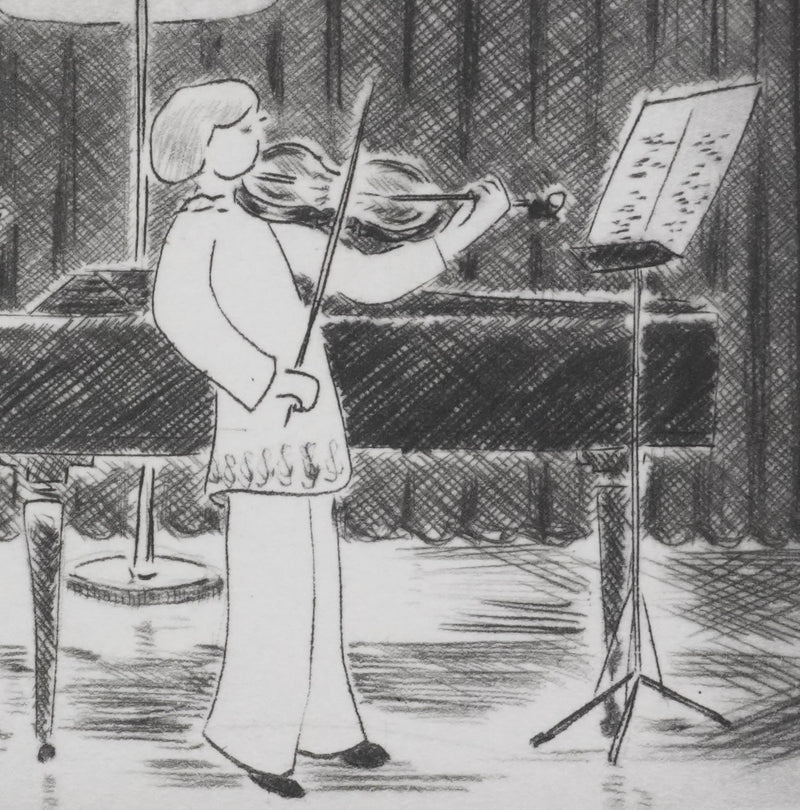 Camille COMBE : Nous serons musiciens, Gravure originale signée