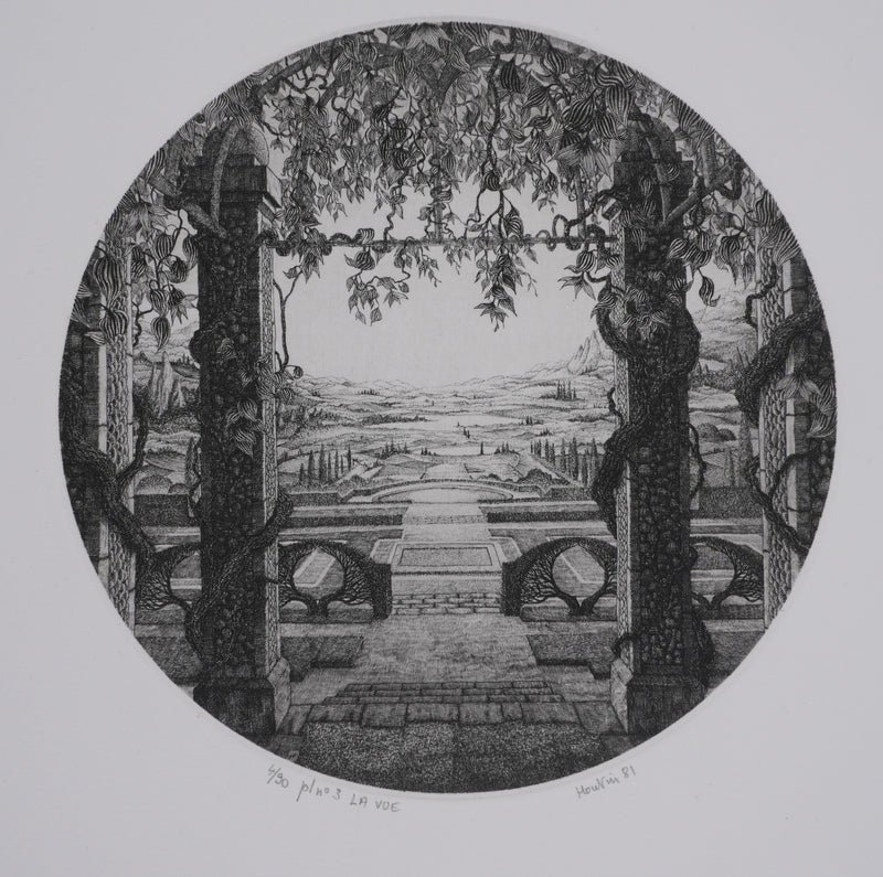 François HOUTIN : La vue, Gravure originale signée