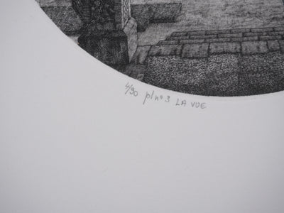 François HOUTIN : La vue, Gravure originale signée