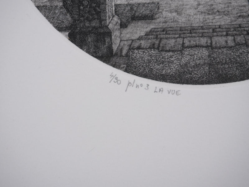 François HOUTIN : La vue, Gravure originale signée