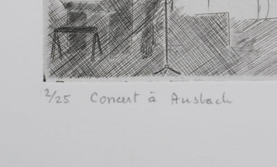 Camille COMBE : Concert à Ausbach, Gravure originale signée