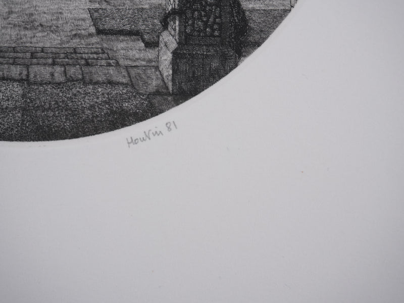 François HOUTIN : La vue, Gravure originale signée