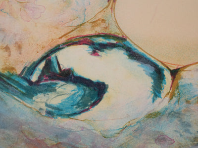 Alain BONNEFOIT : Odalisque mélancolique, Lithographie originale signée