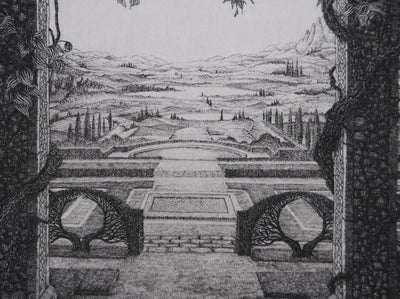 François HOUTIN : La vue, Gravure originale signée