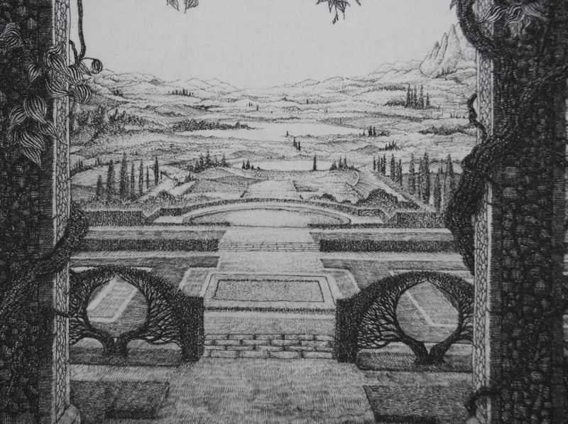 François HOUTIN : La vue, Gravure originale signée