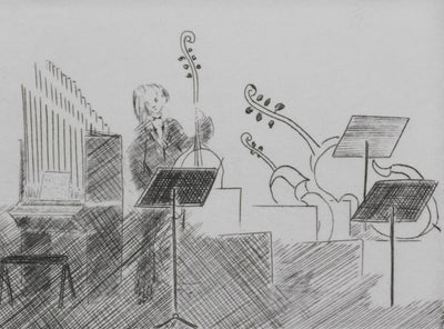 Camille COMBE : Concert à Ausbach, Gravure originale signée