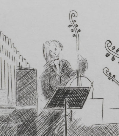 Camille COMBE : Concert à Ausbach, Gravure originale signée