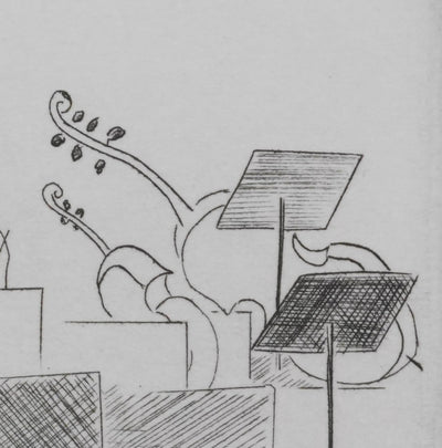 Camille COMBE : Concert à Ausbach, Gravure originale signée