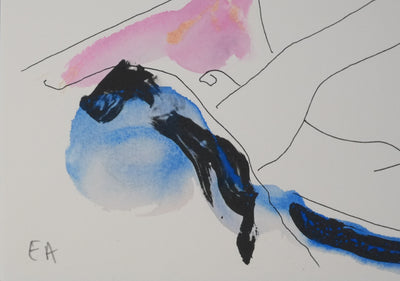 Alain BONNEFOIT : Nu féminin au drapé rose, Lithographie originale signée