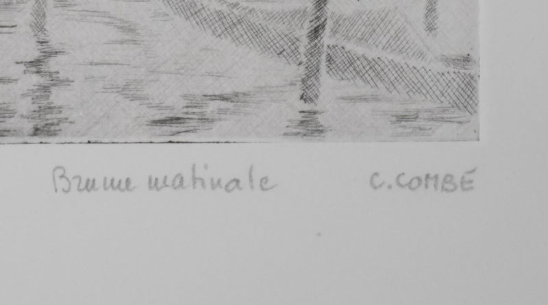 Camille COMBE : Brume matinale, Gravure originale signée