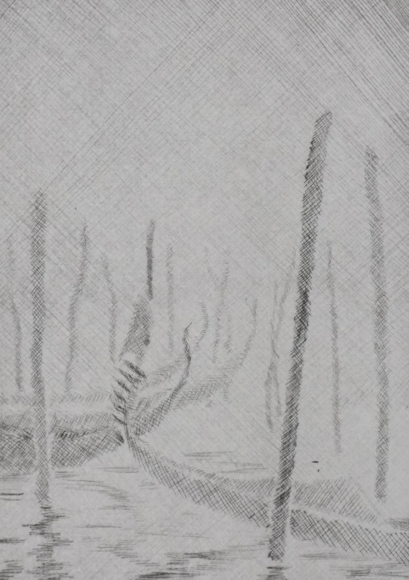 Camille COMBE : Brume matinale, Gravure originale signée