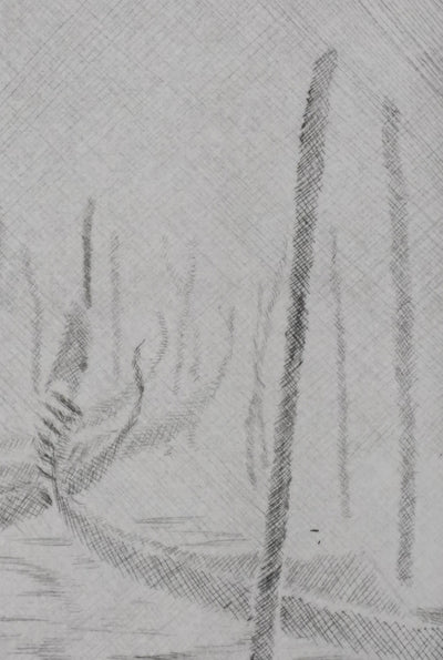 Camille COMBE : Brume matinale, Gravure originale signée
