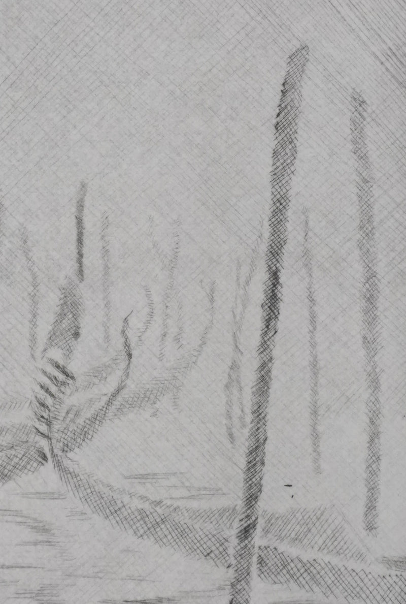 Camille COMBE : Brume matinale, Gravure originale signée