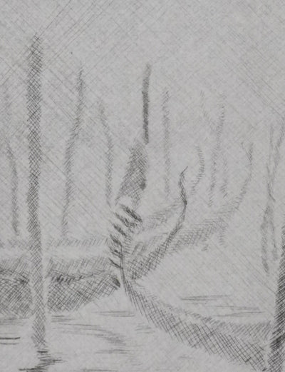 Camille COMBE : Brume matinale, Gravure originale signée