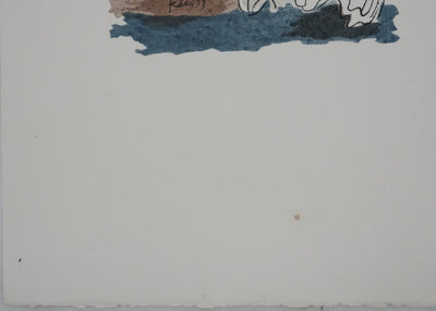 Adolphe FEDER : Les anges, Lithographie originale signée