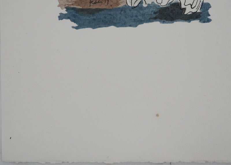 Adolphe FEDER : Les anges, Lithographie originale signée