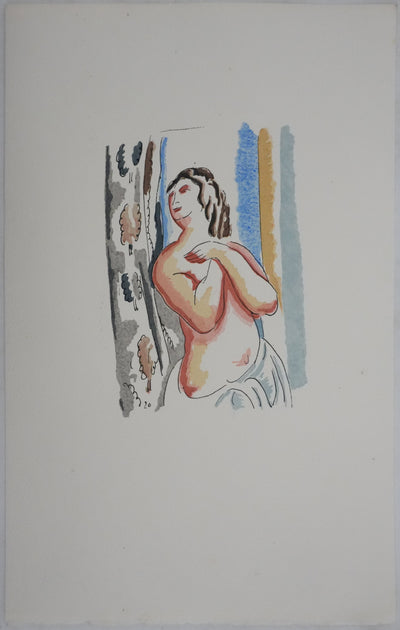 Adolphe FEDER : Portrait antique, Lithographie originale signée