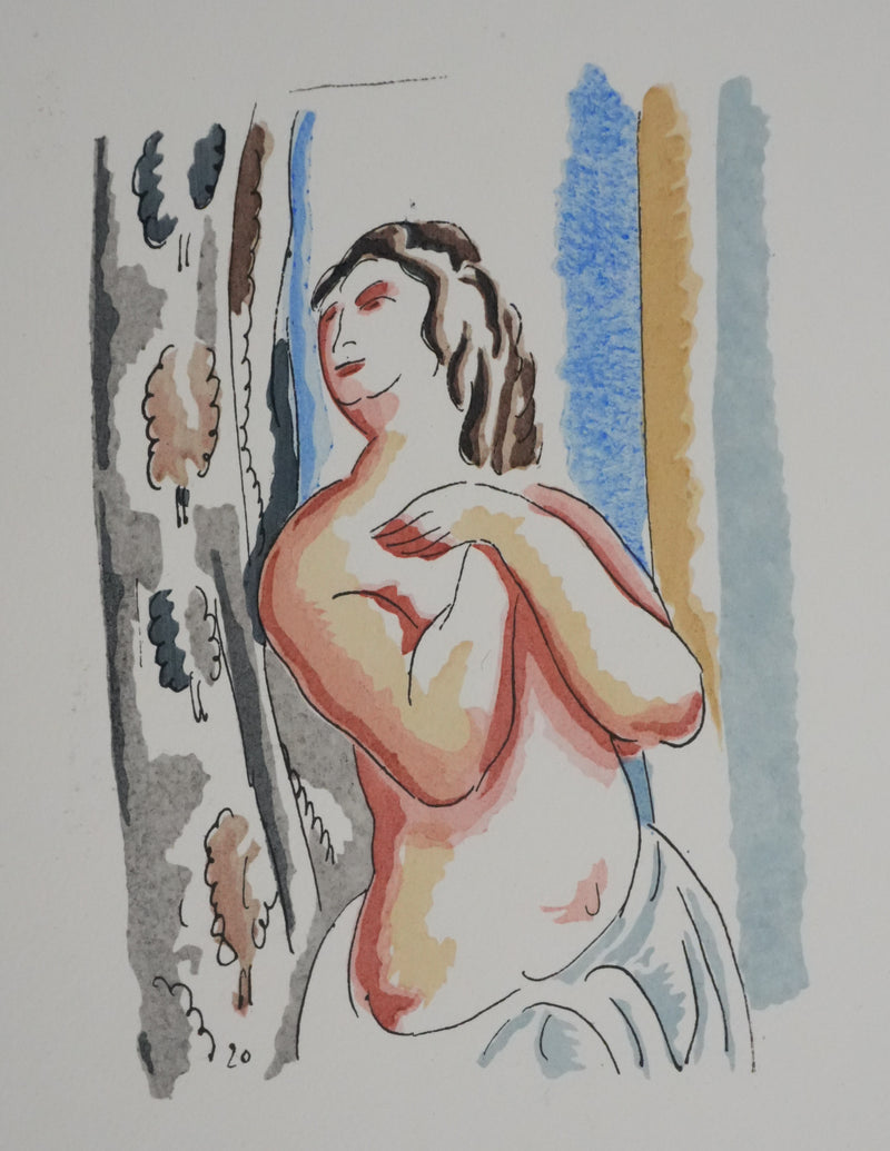 Adolphe FEDER : Portrait antique, Lithographie originale signée