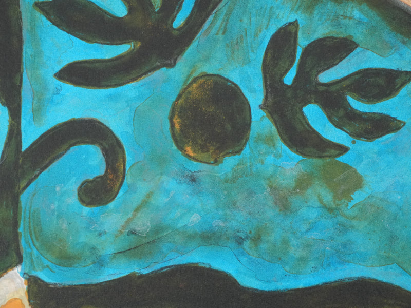 Alain BONNEFOIT : Nu féminin en turban, Lithographie originale signée