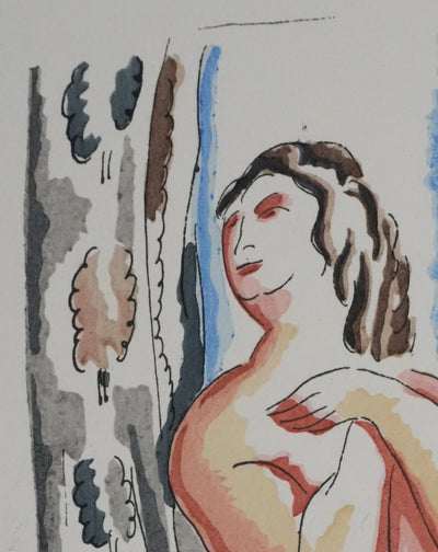 Adolphe FEDER : Portrait antique, Lithographie originale signée