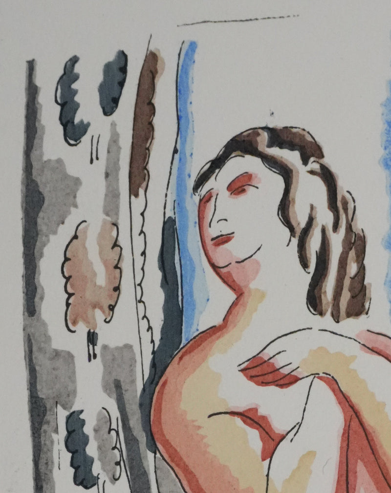 Adolphe FEDER : Portrait antique, Lithographie originale signée