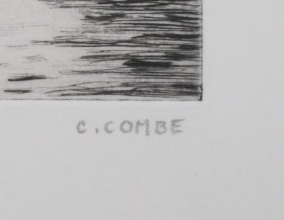 Camille COMBE : Clair de lune sur la lagune, Gravure originale signée