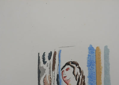 Adolphe FEDER : Portrait antique, Lithographie originale signée