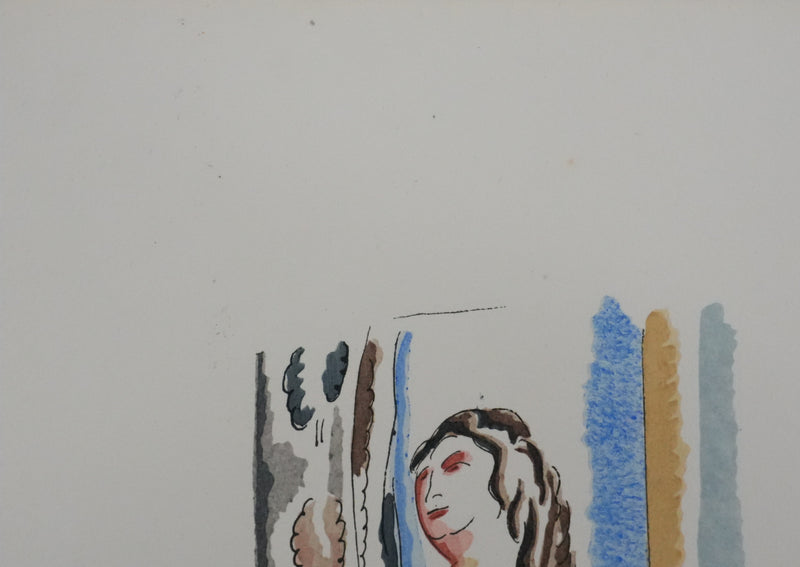 Adolphe FEDER : Portrait antique, Lithographie originale signée