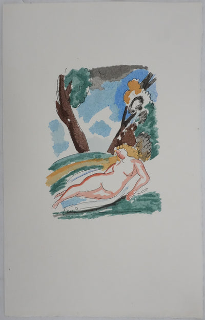 Adolphe FEDER : Matinée d'ivresse, Lithographie originale signée