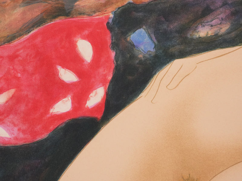 Alain BONNEFOIT : Nu endormie, Lithographie originale signée