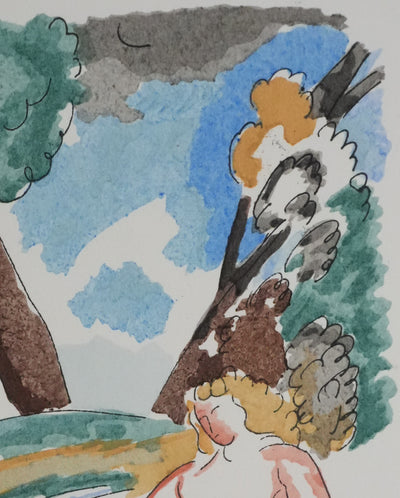 Adolphe FEDER : Matinée d'ivresse, Lithographie originale signée