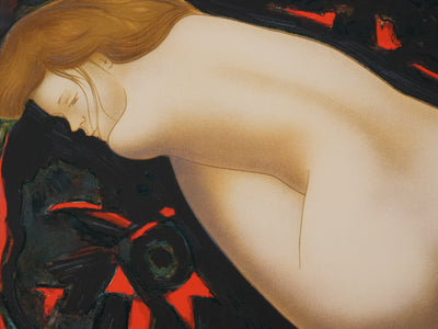 Alain BONNEFOIT : Nu dans l'obscurité, Lithographie originale signée