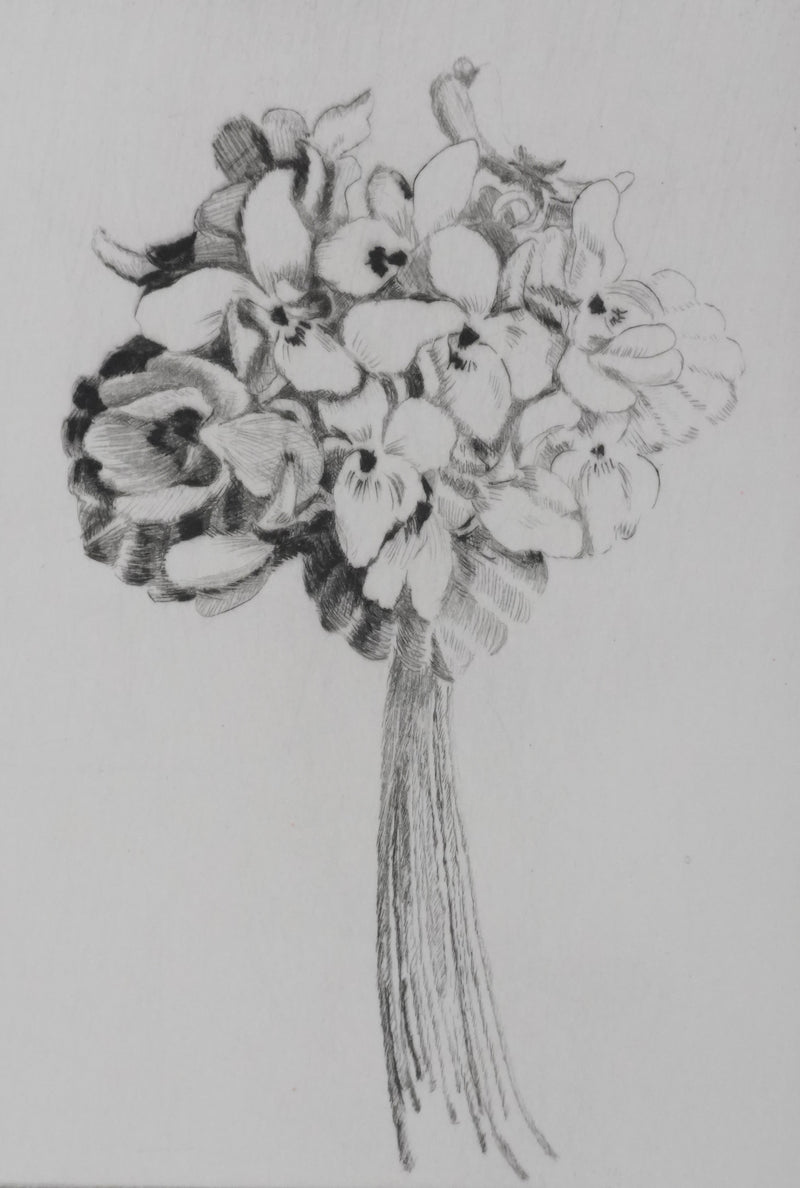 Camille COMBE : Doux fleurantes, Gravure originale signée