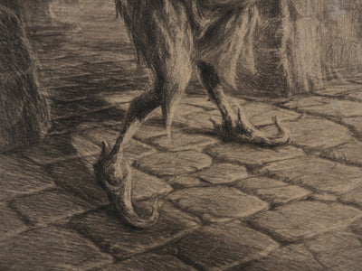 Jean Michel MATHIEUX-MARIE : Canéphore à l'amphore, Gravure originale signée