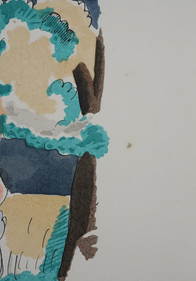 Adolphe FEDER : Sous l'arbre bleu, Lithographie originale signée