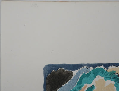 Adolphe FEDER : Sous l'arbre bleu, Lithographie originale signée