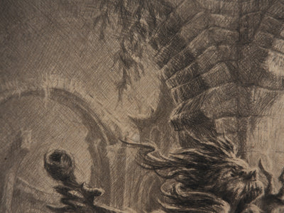 Jean Michel MATHIEUX-MARIE : Canéphore à l'amphore, Gravure originale signée